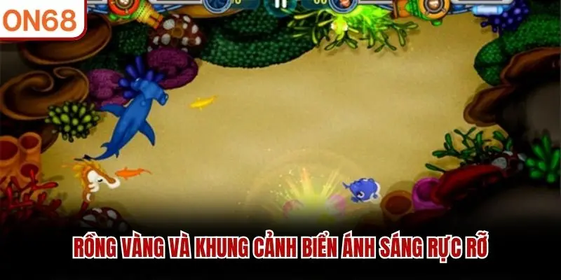 Rồng vàng và khung cảnh biển ánh sáng rực rỡ